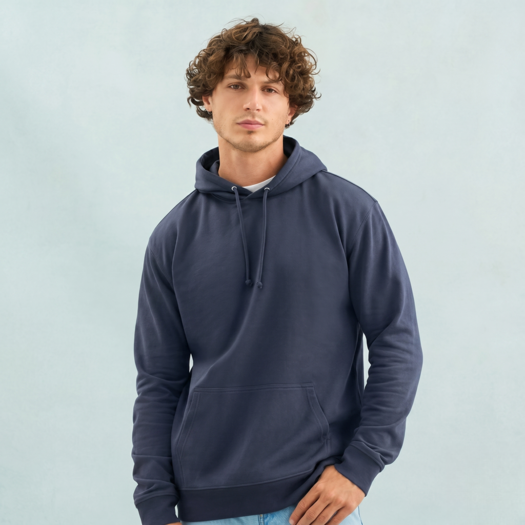 mannequin homme portant un sweat à capuche personnalisable Condor noir de la marque Sol's