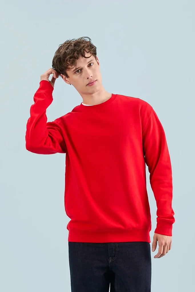 Pull col rond Columbia en rouge
